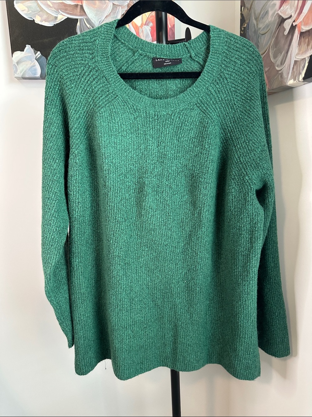 Lane Bryant Emerald Green Scoop Neck Knit Sweater